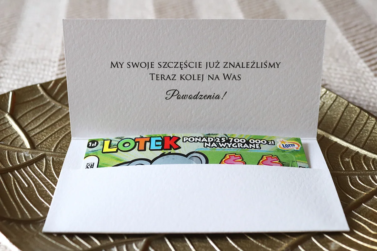 Elegancka winietka ze zdrapką
